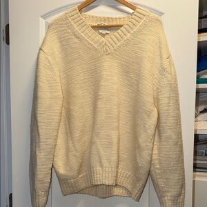 COS V-Neck Sweater in Cream